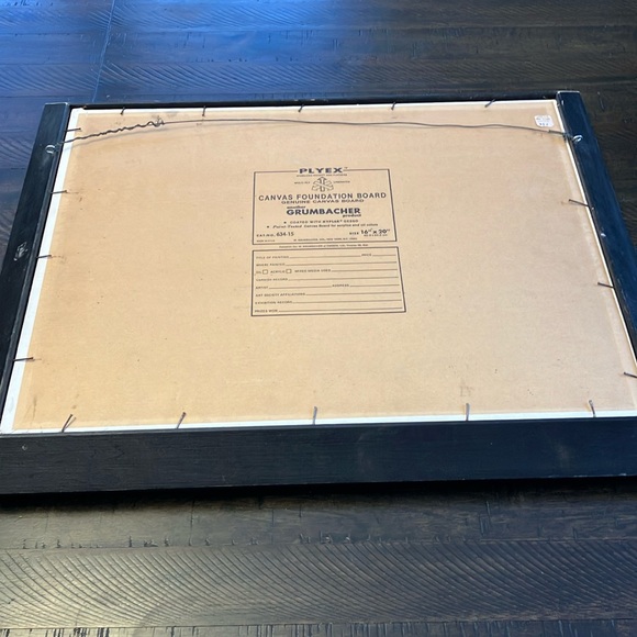 1973 | Framed Rustic Landscape Painting in Brown and Gray by Popkie - Picture 8 of 12